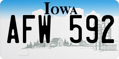 IA license plate AFW592
