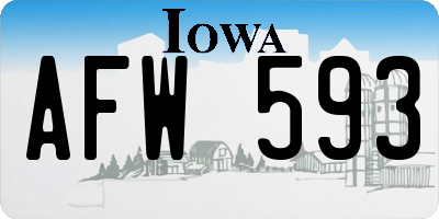 IA license plate AFW593