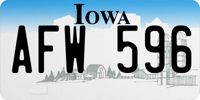 IA license plate AFW596