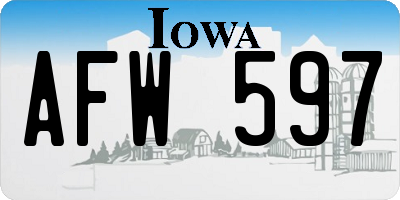 IA license plate AFW597