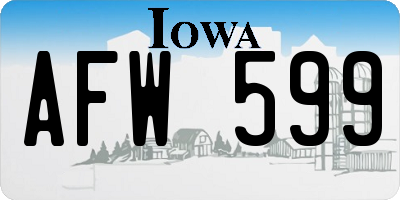 IA license plate AFW599