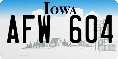 IA license plate AFW604