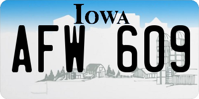 IA license plate AFW609