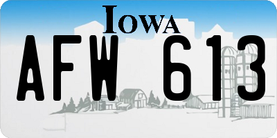 IA license plate AFW613