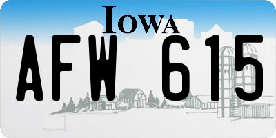 IA license plate AFW615