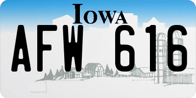 IA license plate AFW616