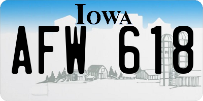 IA license plate AFW618