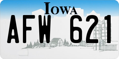 IA license plate AFW621