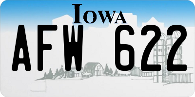 IA license plate AFW622