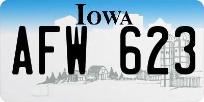 IA license plate AFW623