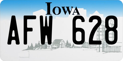 IA license plate AFW628