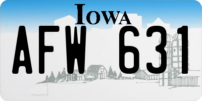 IA license plate AFW631