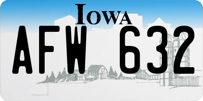 IA license plate AFW632