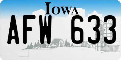 IA license plate AFW633