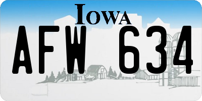 IA license plate AFW634