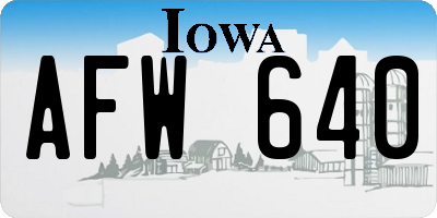 IA license plate AFW640