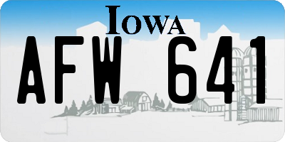 IA license plate AFW641