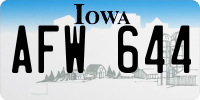 IA license plate AFW644