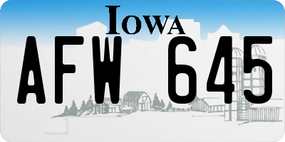 IA license plate AFW645