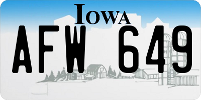 IA license plate AFW649