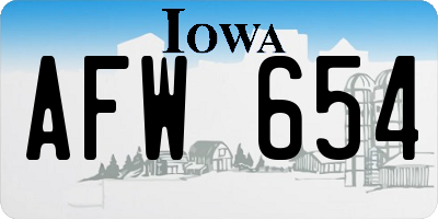 IA license plate AFW654