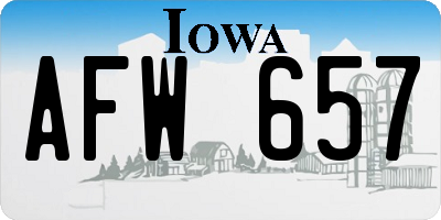 IA license plate AFW657