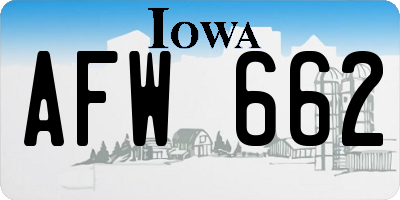 IA license plate AFW662