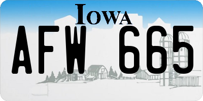 IA license plate AFW665