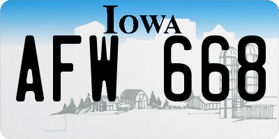 IA license plate AFW668
