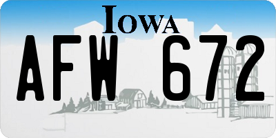 IA license plate AFW672