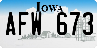 IA license plate AFW673