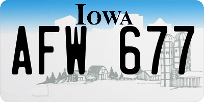 IA license plate AFW677