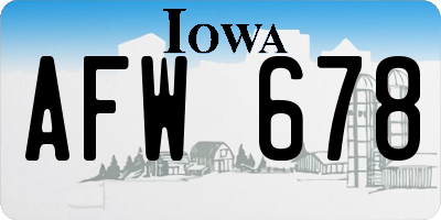 IA license plate AFW678