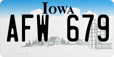 IA license plate AFW679