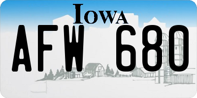 IA license plate AFW680