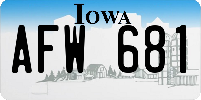 IA license plate AFW681
