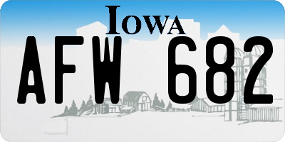 IA license plate AFW682