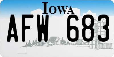 IA license plate AFW683
