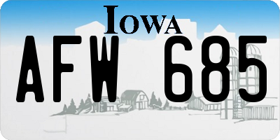 IA license plate AFW685