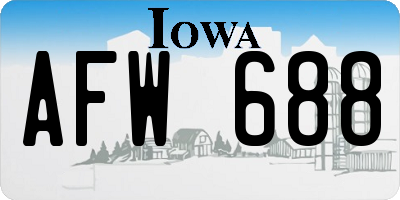 IA license plate AFW688
