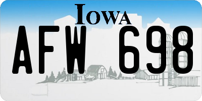 IA license plate AFW698