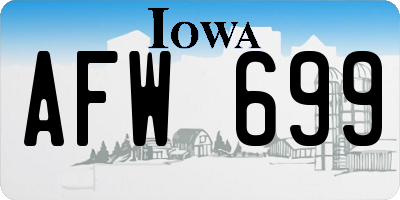 IA license plate AFW699