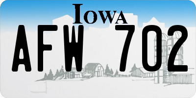 IA license plate AFW702