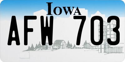 IA license plate AFW703