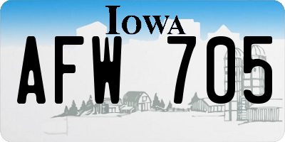 IA license plate AFW705
