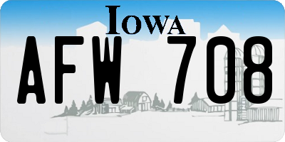 IA license plate AFW708