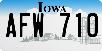 IA license plate AFW710