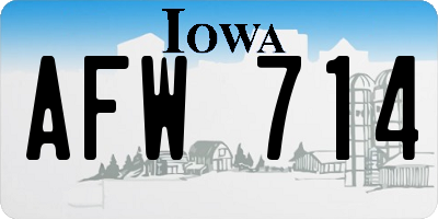 IA license plate AFW714