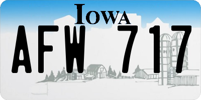 IA license plate AFW717