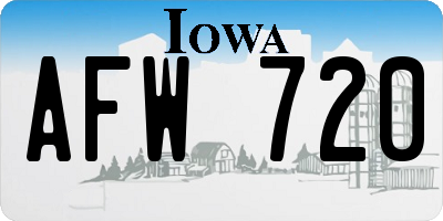 IA license plate AFW720